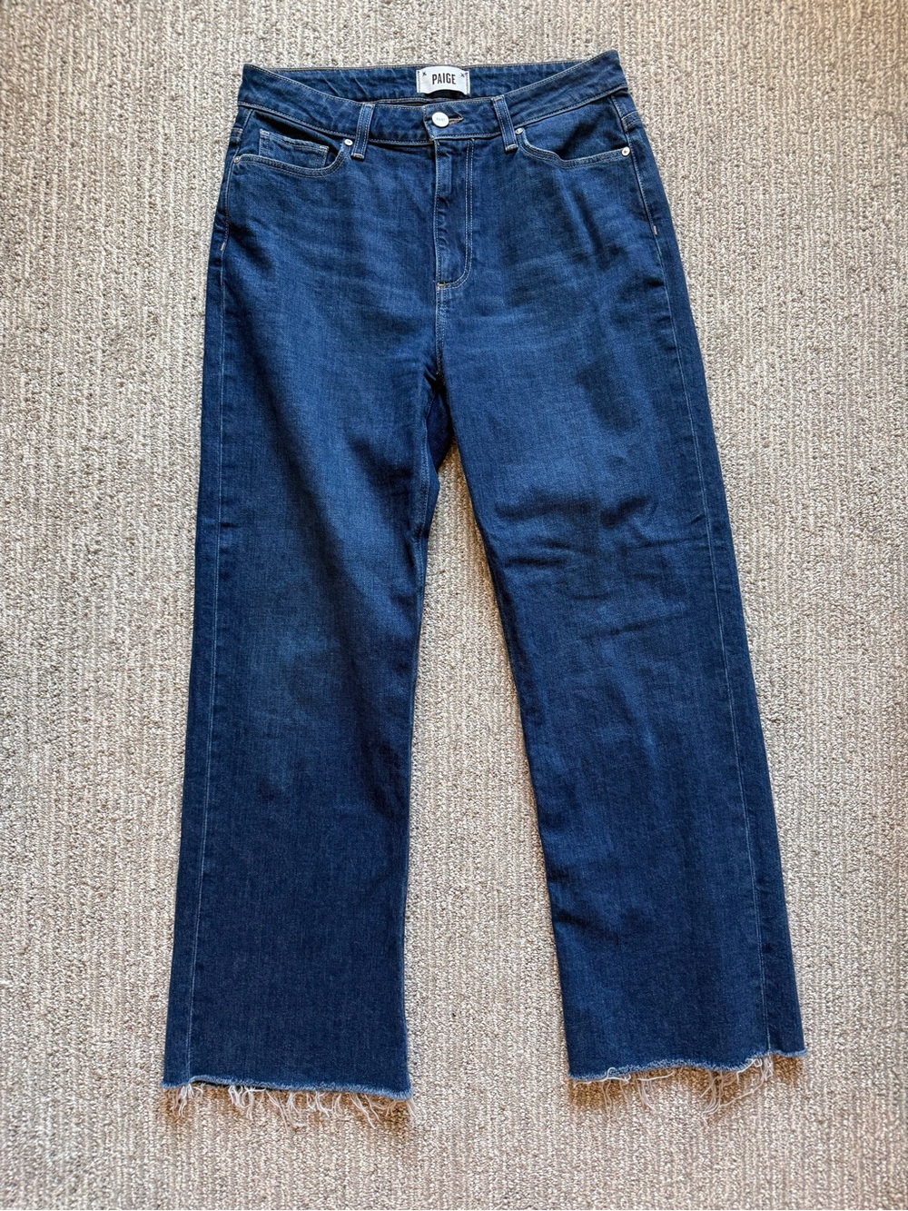 PAIGE Dark Blue Wide Leg Jeans